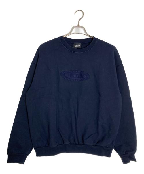 FEELS.（フィールズ）FEELS. (フィールズ) エンブロイダリークルーネックスウェット ネイビー サイズ:Lの古着・服飾アイテム