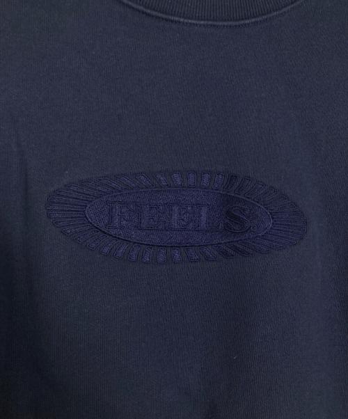 FEELS.（フィールズ）FEELS. (フィールズ) エンブロイダリークルーネックスウェット ネイビー サイズ:Lの古着・服飾アイテム