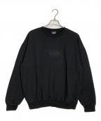 FEELS.フィールズ）の古着「エンブロイダリークルーネックスウェット」｜ブラック
