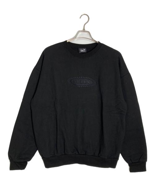 FEELS.（フィールズ）FEELS. (フィールズ) エンブロイダリークルーネックスウェット ブラック サイズ:Lの古着・服飾アイテム