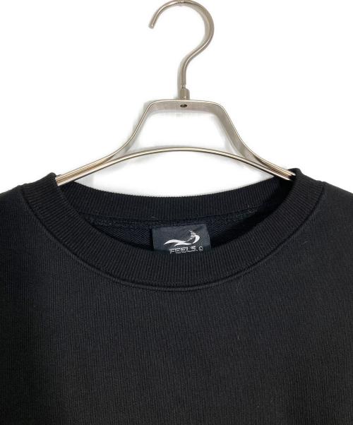 FEELS.（フィールズ）FEELS. (フィールズ) エンブロイダリークルーネックスウェット ブラック サイズ:Lの古着・服飾アイテム