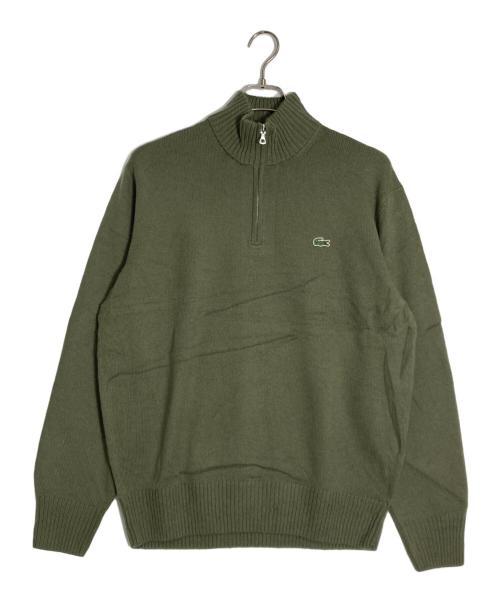 LACOSTE（ラコステ）LACOSTE (ラコステ) ハイネックハーフジップニットセーター グリーン サイズ:Lの古着・服飾アイテム