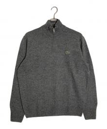 LACOSTE（ラコステ）の古着「ハイネックハーフジップニットセーター」｜グレー