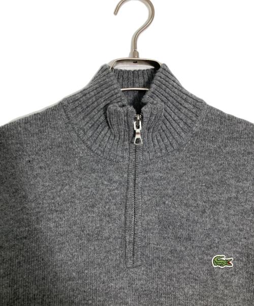 LACOSTE（ラコステ）LACOSTE (ラコステ) ハイネックハーフジップニットセーター グレー サイズ:Lの古着・服飾アイテム