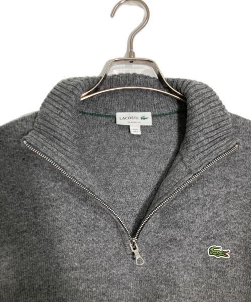 LACOSTE（ラコステ）LACOSTE (ラコステ) ハイネックハーフジップニットセーター グレー サイズ:Lの古着・服飾アイテム