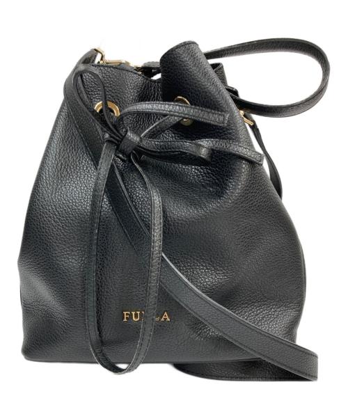 FURLA（フルラ）FURLA (フルラ) 巾着ショルダーバッグ ブラックの古着・服飾アイテム