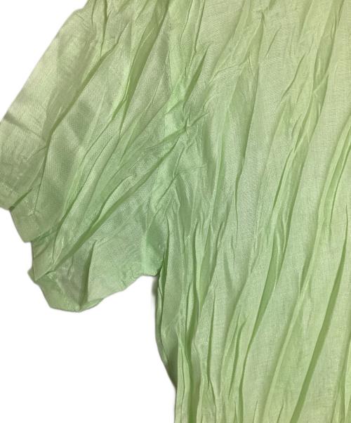 PLEATS PLEASE（プリーツプリーズ）PLEATS PLEASE (プリーツプリーズ) 半袖プリーツシャツ グリーン サイズ:Lの古着・服飾アイテム