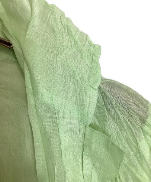 PLEATS PLEASE（プリーツプリーズ）PLEATS PLEASE (プリーツプリーズ) 半袖プリーツシャツ グリーン サイズ:Lの古着・服飾アイテム