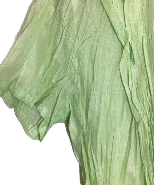 PLEATS PLEASE（プリーツプリーズ）PLEATS PLEASE (プリーツプリーズ) 半袖プリーツシャツ グリーン サイズ:Lの古着・服飾アイテム