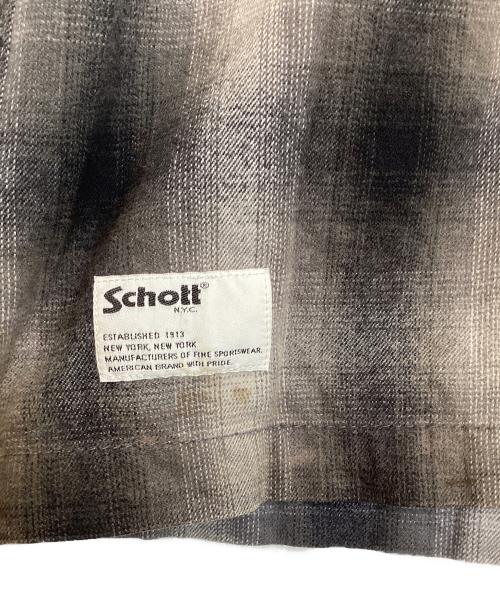 Schott（ショット）Schott (ショット) 25FW OMBRE CHECK FLANNEL LS SHIRT ブラック サイズ:Lの古着・服飾アイテム