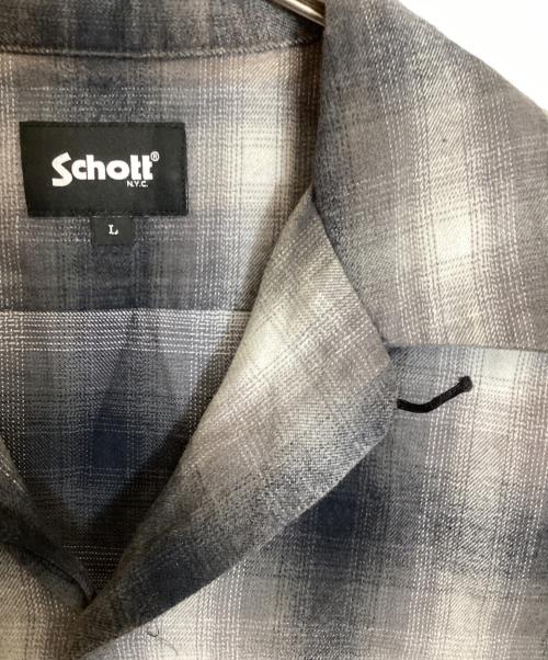 Schott（ショット）Schott (ショット) 25FW OMBRE CHECK FLANNEL LS SHIRT ブラック サイズ:Lの古着・服飾アイテム