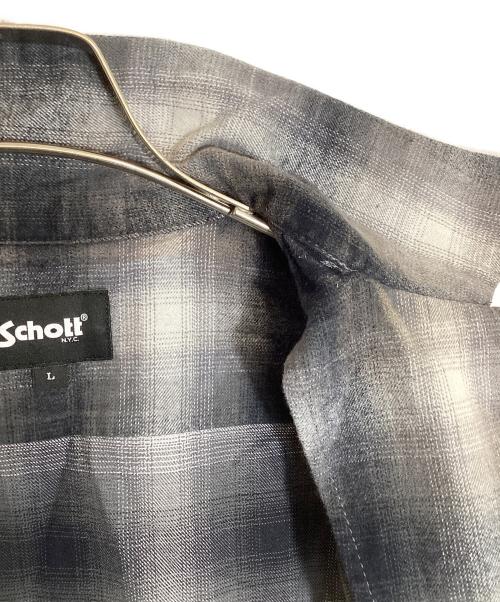 Schott（ショット）Schott (ショット) 25FW OMBRE CHECK FLANNEL LS SHIRT ブラック サイズ:Lの古着・服飾アイテム