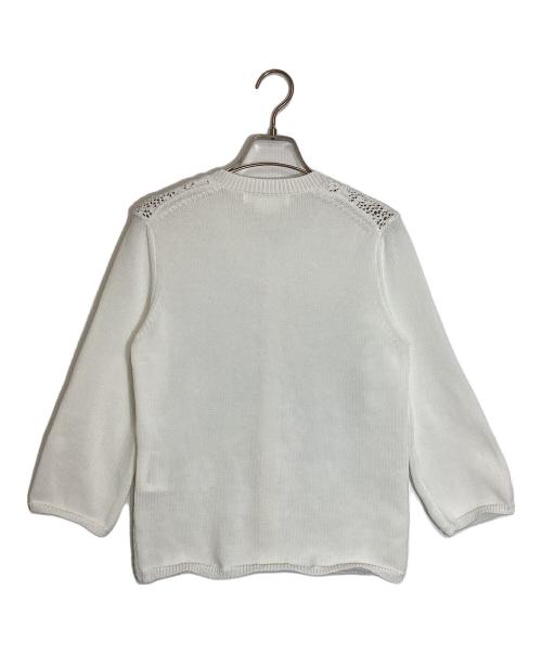 COMME des GARCONS COMME des GARCONS（コムデギャルソン コムデギャルソン）COMME des GARCONS COMME des GARCONS (コムデギャルソン コムデギャルソン) 丸首切替ニットカーディガン ホワイト サイズ:Mの古着・服飾アイテム