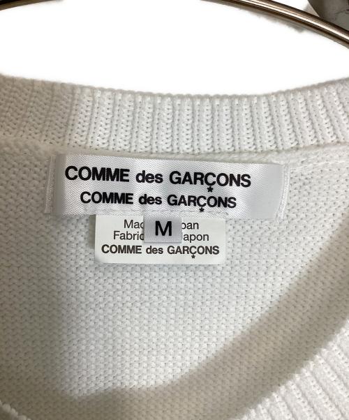 COMME des GARCONS COMME des GARCONS（コムデギャルソン コムデギャルソン）COMME des GARCONS COMME des GARCONS (コムデギャルソン コムデギャルソン) 丸首切替ニットカーディガン ホワイト サイズ:Mの古着・服飾アイテム