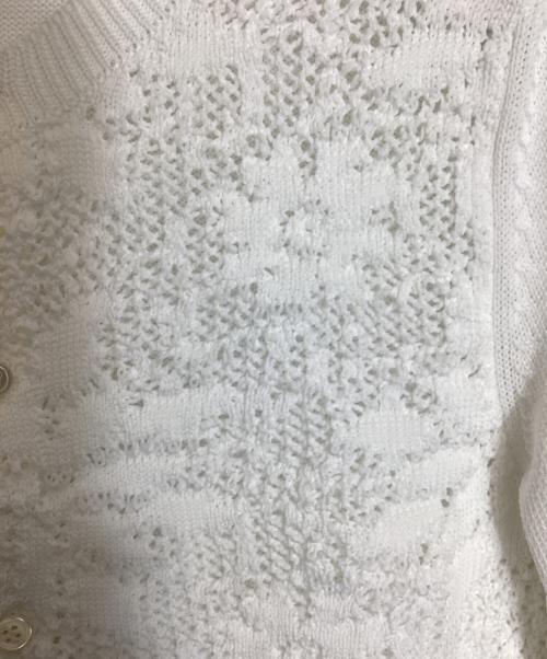 COMME des GARCONS COMME des GARCONS（コムデギャルソン コムデギャルソン）COMME des GARCONS COMME des GARCONS (コムデギャルソン コムデギャルソン) 丸首切替ニットカーディガン ホワイト サイズ:Mの古着・服飾アイテム