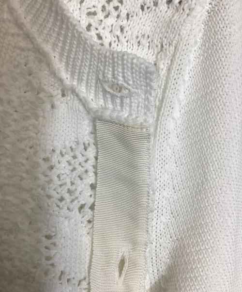 COMME des GARCONS COMME des GARCONS（コムデギャルソン コムデギャルソン）COMME des GARCONS COMME des GARCONS (コムデギャルソン コムデギャルソン) 丸首切替ニットカーディガン ホワイト サイズ:Mの古着・服飾アイテム