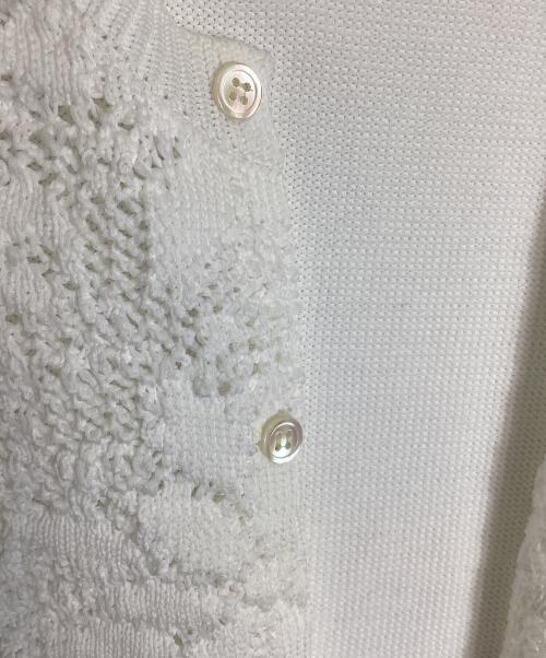 COMME des GARCONS COMME des GARCONS（コムデギャルソン コムデギャルソン）COMME des GARCONS COMME des GARCONS (コムデギャルソン コムデギャルソン) 丸首切替ニットカーディガン ホワイト サイズ:Mの古着・服飾アイテム