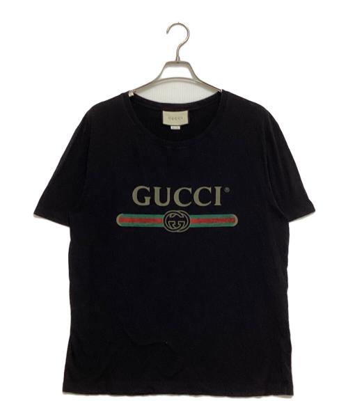 GUCCI（グッチ）GUCCI (グッチ) ロゴ ウォッシュドオーバーサイズ Tシャツ ブラック サイズ:不明の古着・服飾アイテム