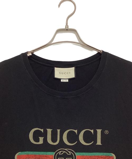 GUCCI（グッチ）GUCCI (グッチ) ロゴ ウォッシュドオーバーサイズ Tシャツ ブラック サイズ:不明の古着・服飾アイテム