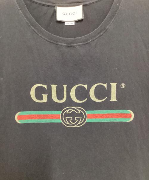 GUCCI（グッチ）GUCCI (グッチ) ロゴ ウォッシュドオーバーサイズ Tシャツ ブラック サイズ:不明の古着・服飾アイテム