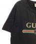 中古・古着 GUCCI (グッチ) ロゴ ウォッシュドオーバーサイズ Tシャツ ブラック サイズ:不明：16000円