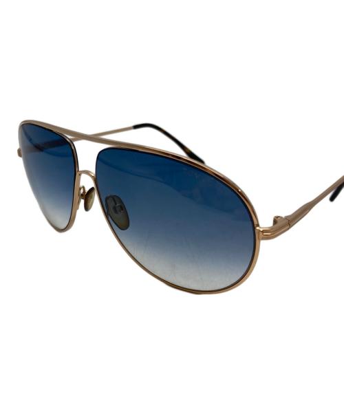 TOM FORD（トムフォード）TOM FORD (トムフォード) ティアドロップサングラス ゴールド×ブラウン サイズ:61□11の古着・服飾アイテム