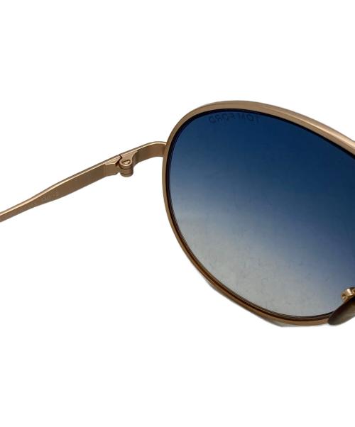 TOM FORD（トムフォード）TOM FORD (トムフォード) ティアドロップサングラス ゴールド×ブラウン サイズ:61□11の古着・服飾アイテム