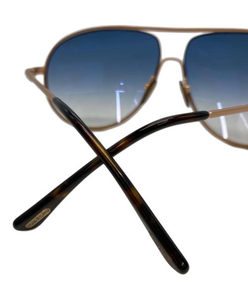 TOM FORD（トムフォード）TOM FORD (トムフォード) ティアドロップサングラス ゴールド×ブラウン サイズ:61□11の古着・服飾アイテム