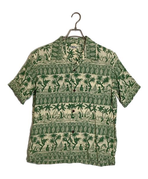 Sun Surf（サンサーフ）Sun Surf (サンサーフ) RAYON HAWAIIAN SHIRT ベージュ×グリーン サイズ:Mの古着・服飾アイテム