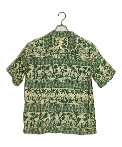 Sun Surf（サンサーフ）Sun Surf (サンサーフ) RAYON HAWAIIAN SHIRT ベージュ×グリーン サイズ:Mの古着・服飾アイテム