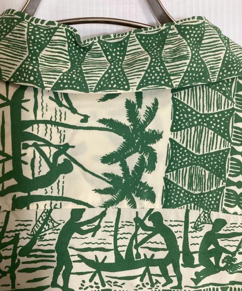 Sun Surf（サンサーフ）Sun Surf (サンサーフ) RAYON HAWAIIAN SHIRT ベージュ×グリーン サイズ:Mの古着・服飾アイテム