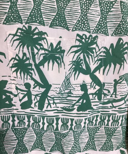 Sun Surf（サンサーフ）Sun Surf (サンサーフ) RAYON HAWAIIAN SHIRT ベージュ×グリーン サイズ:Mの古着・服飾アイテム