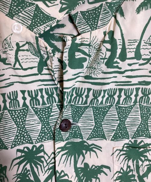 Sun Surf（サンサーフ）Sun Surf (サンサーフ) RAYON HAWAIIAN SHIRT ベージュ×グリーン サイズ:Mの古着・服飾アイテム
