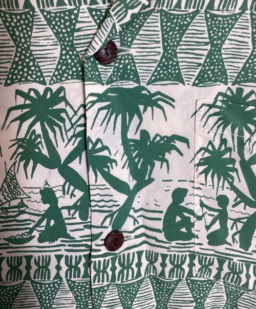 Sun Surf（サンサーフ）Sun Surf (サンサーフ) RAYON HAWAIIAN SHIRT ベージュ×グリーン サイズ:Mの古着・服飾アイテム