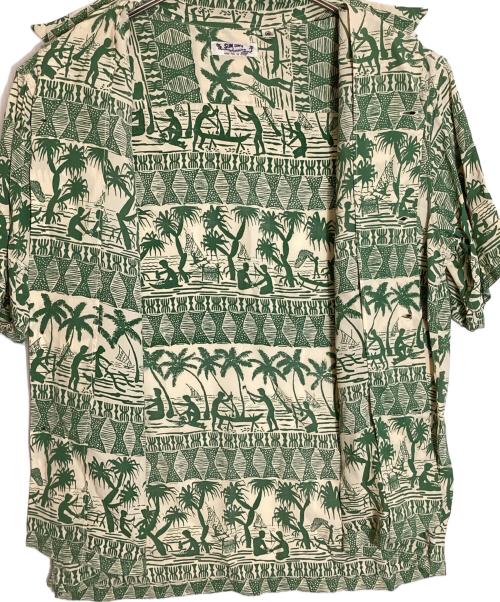 Sun Surf（サンサーフ）Sun Surf (サンサーフ) RAYON HAWAIIAN SHIRT ベージュ×グリーン サイズ:Mの古着・服飾アイテム