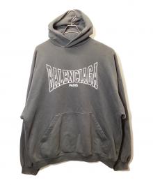BALENCIAGA（バレンシアガ）の古着「Large Fit Hoodie/BLACK ロゴ ヴィンテージ プリント プルオーバー パーカー」｜ブラック
