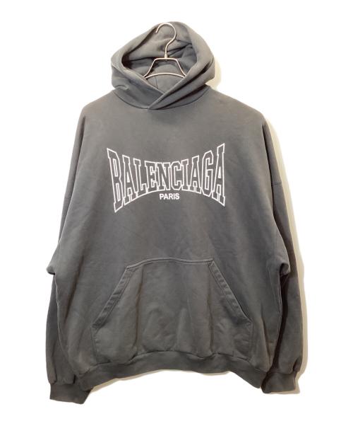 BALENCIAGA（バレンシアガ）BALENCIAGA (バレンシアガ) Large Fit Hoodie/BLACK ロゴ ヴィンテージ プリント プルオーバー パーカー ブラック サイズ:Mの古着・服飾アイテム