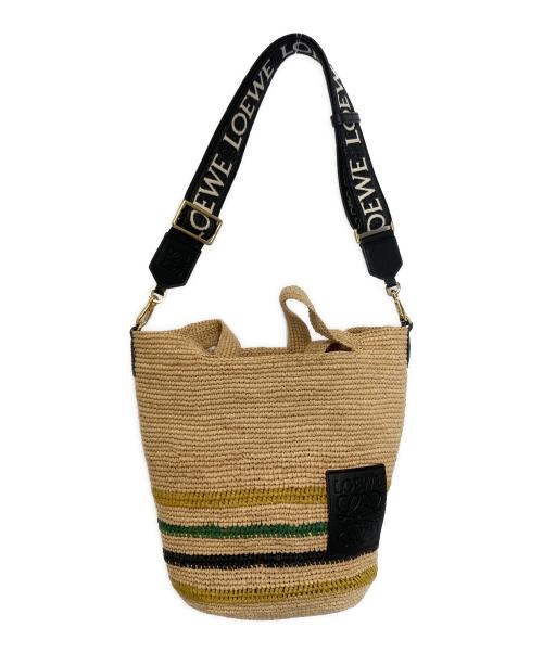 LOEWE（ロエベ）LOEWE (ロエベ) スリットバッグ ミニ ベージュ×イエロー×グリーンの古着・服飾アイテム