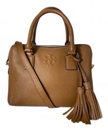 TORY BURCH（トリーバーチ）の古着「THEA MINI WEB SATCHEL 2WAYショルダーバッグ」｜ブラウン