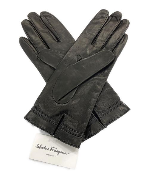 Salvatore Ferragamo（サルヴァトーレ フェラガモ）Salvatore Ferragamo (サルヴァトーレ フェラガモ) ガンチーニレザーグローブ 7 1/2 サイズ:24の古着・服飾アイテム