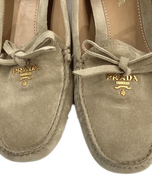 PRADA（プラダ）PRADA (プラダ) スウェードドライビングシューズ ベージュ サイズ:36 1/2の古着・服飾アイテム