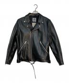 Liugoo Leathersリューグーレザーズ）の古着「裏地シルク VALLET 02ライダースジャケット」｜ブラック