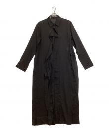 Yohji Yamamoto FEMME（ヨウジヤマモトファム）の古着「ピンタックシャツドレス」｜ブラック