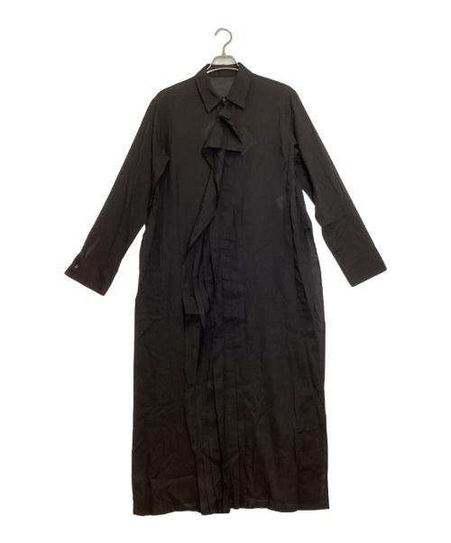 Yohji Yamamoto FEMME（ヨウジヤマモトファム）Yohji Yamamoto femme (ヨウジヤマモトファム) ピンタックシャツドレス ブラック サイズ:3の古着・服飾アイテム