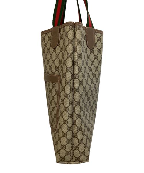 GUCCI（グッチ）GUCCI (グッチ) GGWEBトートバッグ ブラウンの古着・服飾アイテム