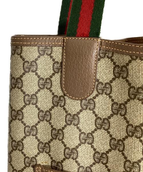 GUCCI（グッチ）GUCCI (グッチ) GGWEBトートバッグ ブラウンの古着・服飾アイテム