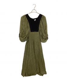 Ameri（アメリ）の古着「GEOMETRIC RHOMBUS DRESS」｜イエロー×ブラック