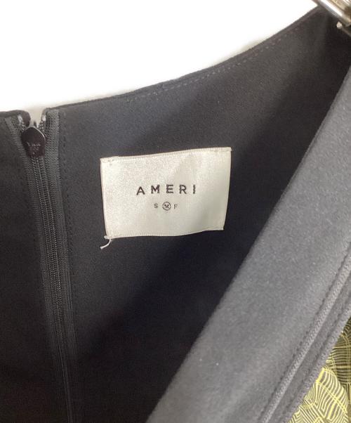 Ameri（アメリ）Ameri (アメリ) GEOMETRIC RHOMBUS DRESS イエロー×ブラック サイズ:M 未使用品の古着・服飾アイテム