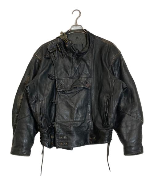 VINTAGE MILITARY（ヴィンテージ ミリタリー）VINTAGE MILITARY (ヴィンテージ ミリタリー) モーターサイクルジャケット ブラック サイズ:48の古着・服飾アイテム