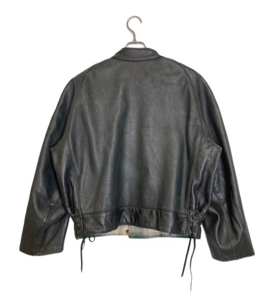 VINTAGE MILITARY（ヴィンテージ ミリタリー）VINTAGE MILITARY (ヴィンテージ ミリタリー) レザーモーターサイクルジャケット ブラック サイズ:不明の古着・服飾アイテム
